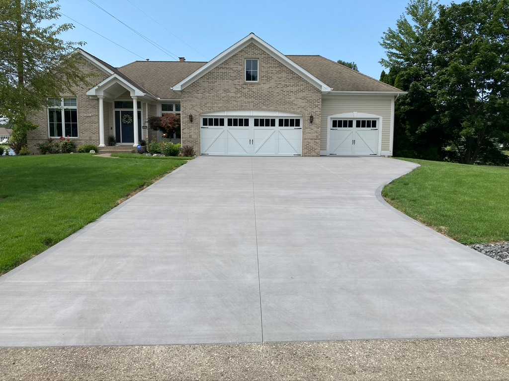 Residential concrete construction with old asphalt