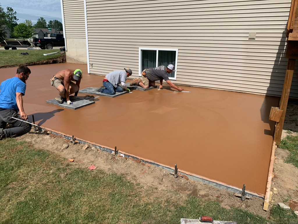 Custom wood stamp patio