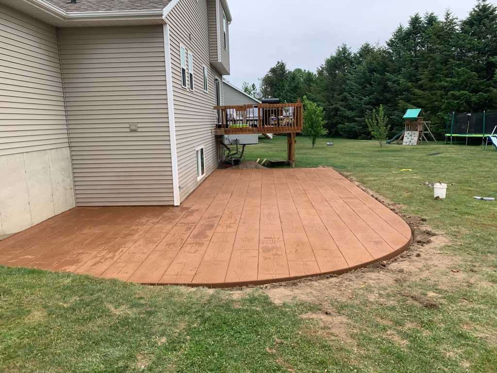 Custom wood stamp patio