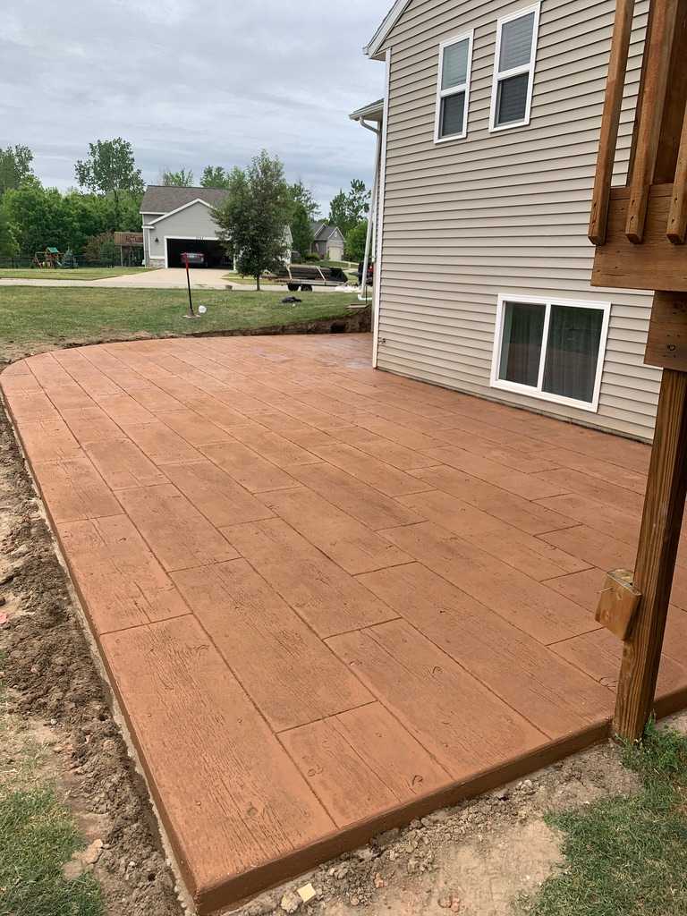 Custom wood stamp patio