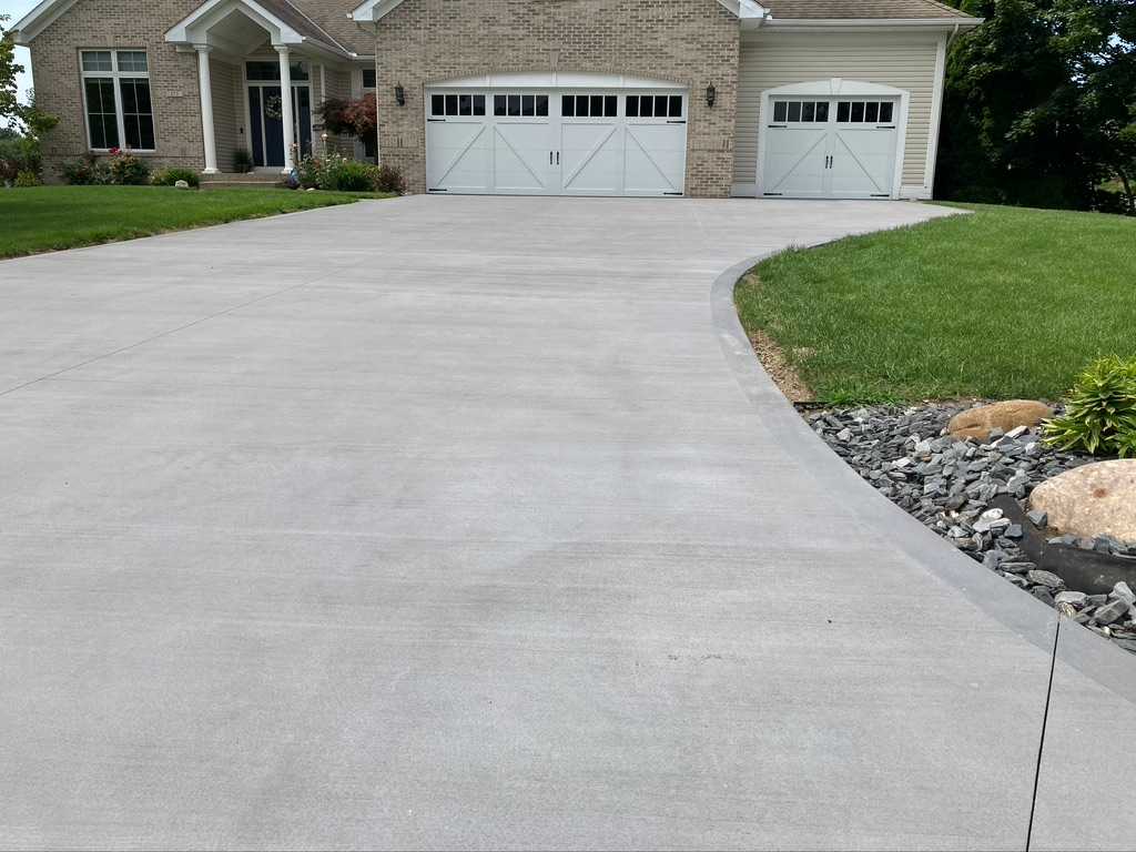 Residential concrete construction with old asphalt